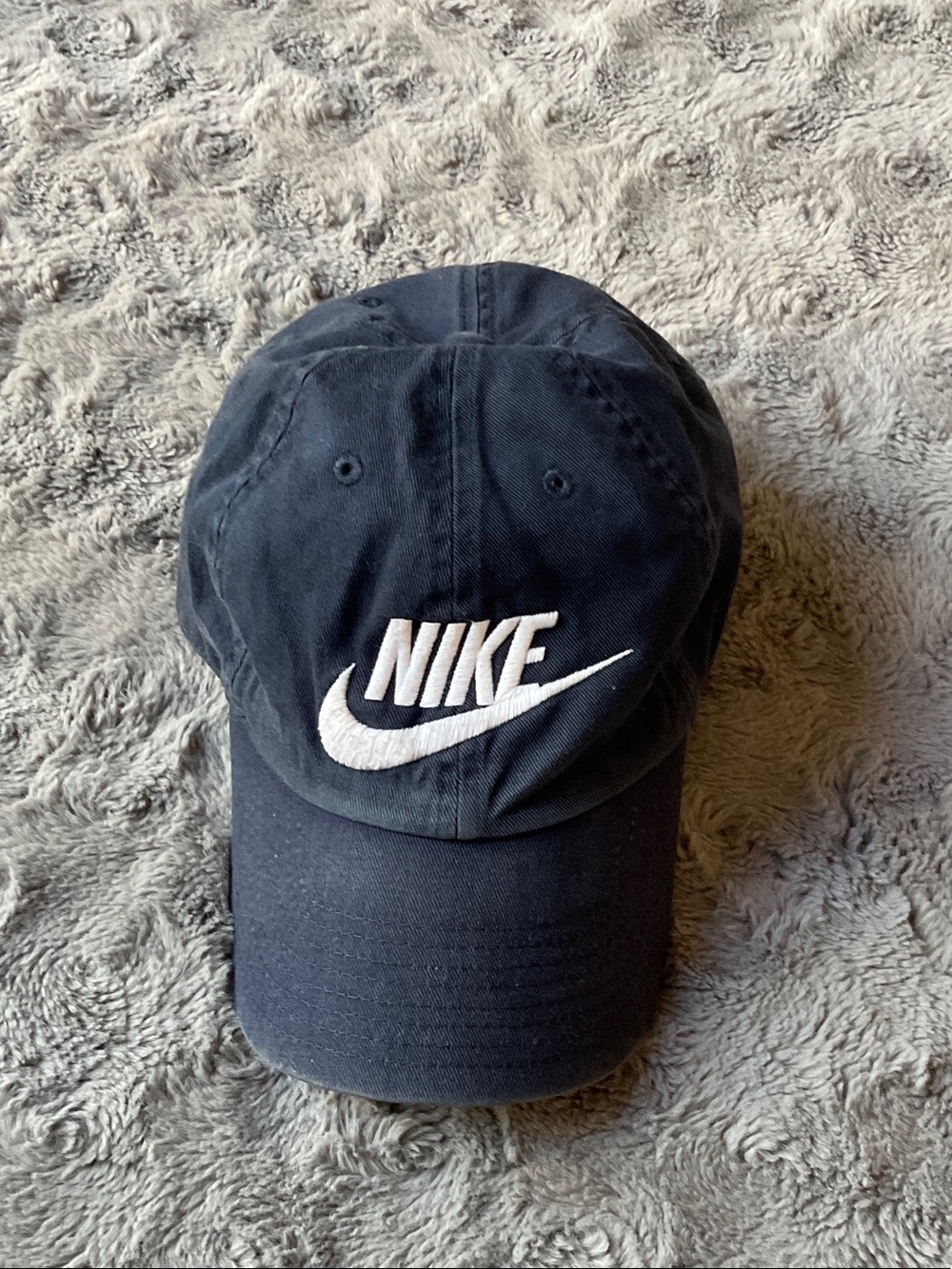Nike Black Baseball Cap with White Swoosh